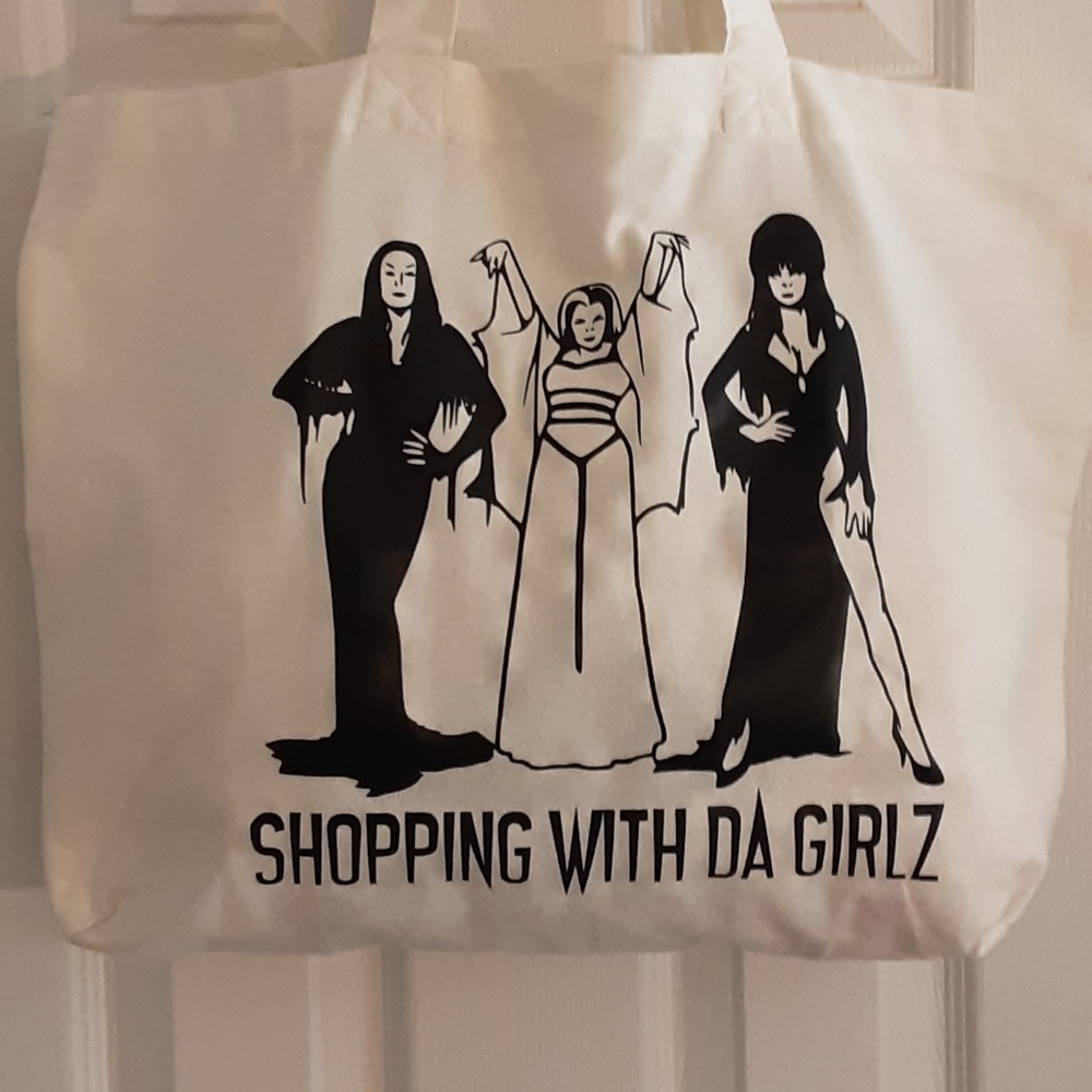 Handmade Funny Women Of Halloween Reusable Tote / Shoping Bag, Eco - Friendly - Picture 2 of 3